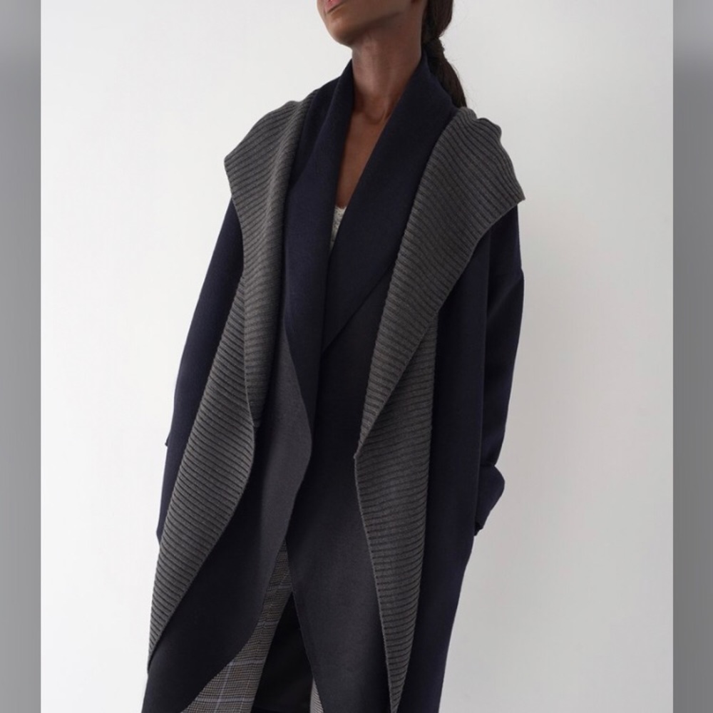 Sosken Navy Brushed Knit Jacket